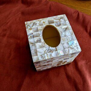 Tissue box cover -  Mother of Pearl